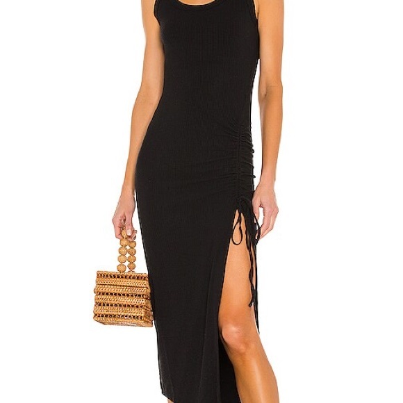 L*Space Sandpiper Ribbed Black Maxi Tank Dress Large NWOT - Picture 2 of 6